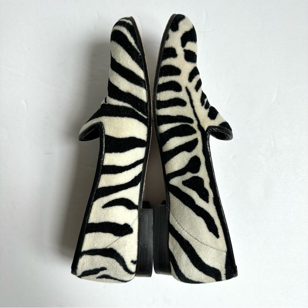ZALO Zebra Print Velvet Smoking Slipper 7 - Picture 2 of 8